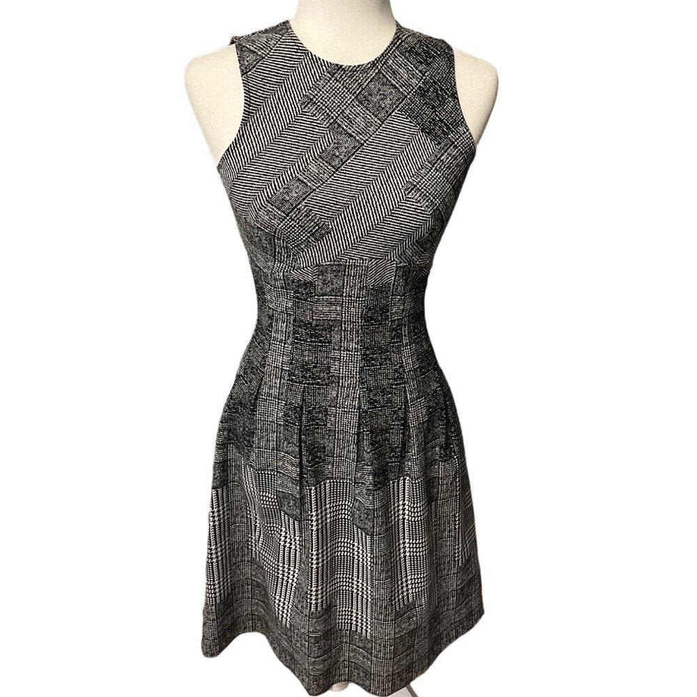 H&M Herringbone Black And White Dress Size 2 - Picture 1 of 3